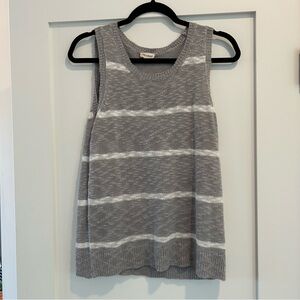 Hem & Thread Gray & White  Striped Tank Top - L